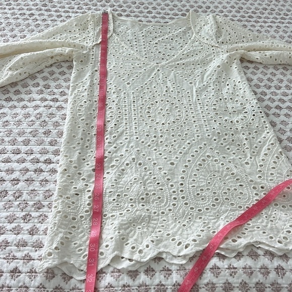Maaji Ivory Cream Eyelet Crotchet Boho Embroidered Swim Cover Up Dress Small - Picture 15 of 17